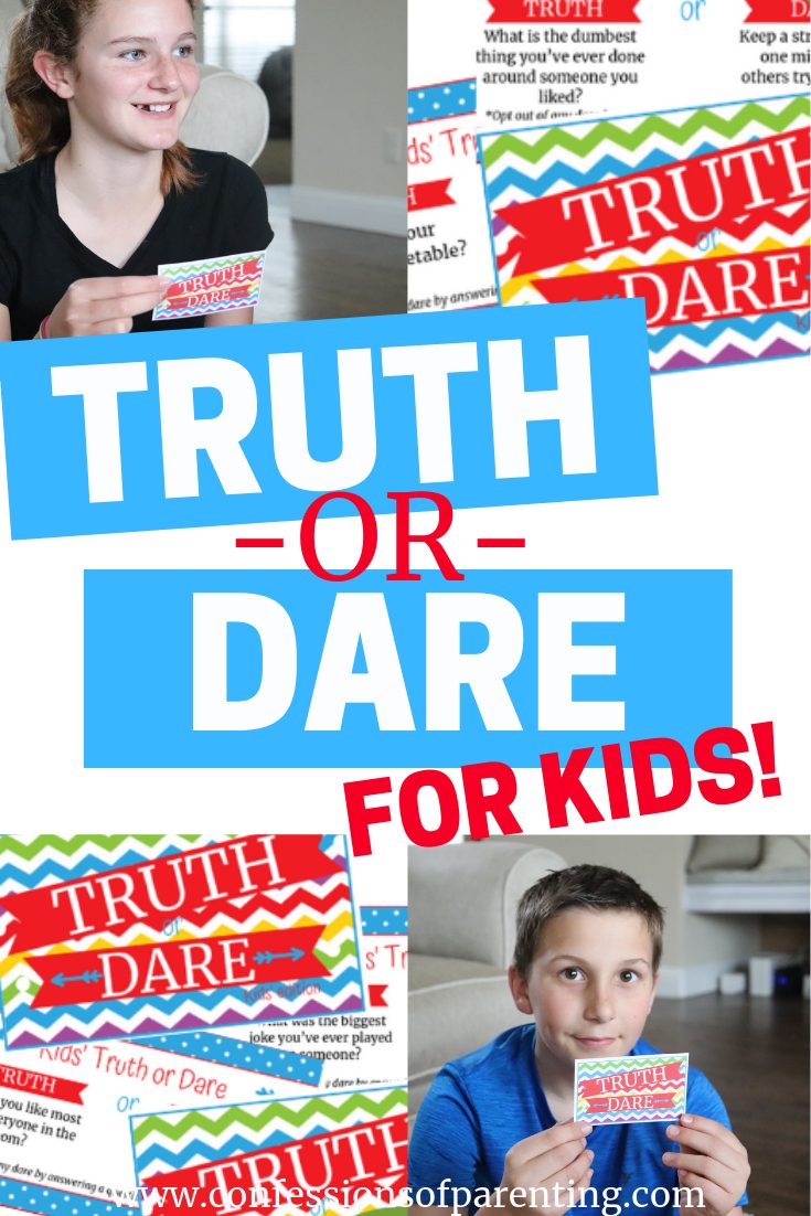 Are you looking for some super awesome truth or dare questions for kids? Well, we have tons of clean truth or dare questions for kids that are perfect for families too!