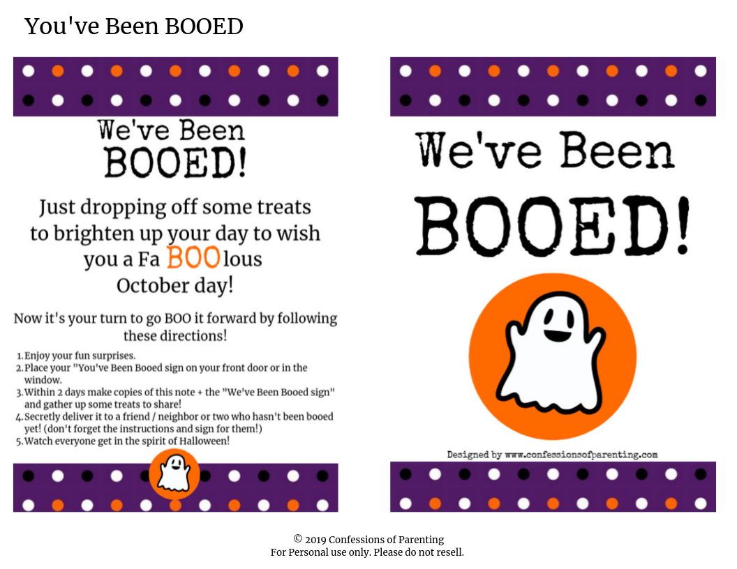 Grab some treats and put on your running shoes as you and your family share the magic of Halloween as you go around dropping “You’ve been booed” surprises!