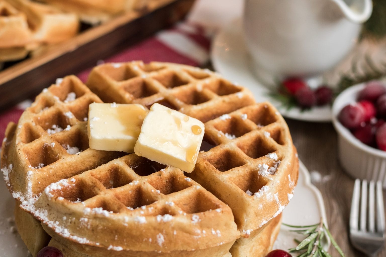 Perfectly Perfect Eggnog Waffles