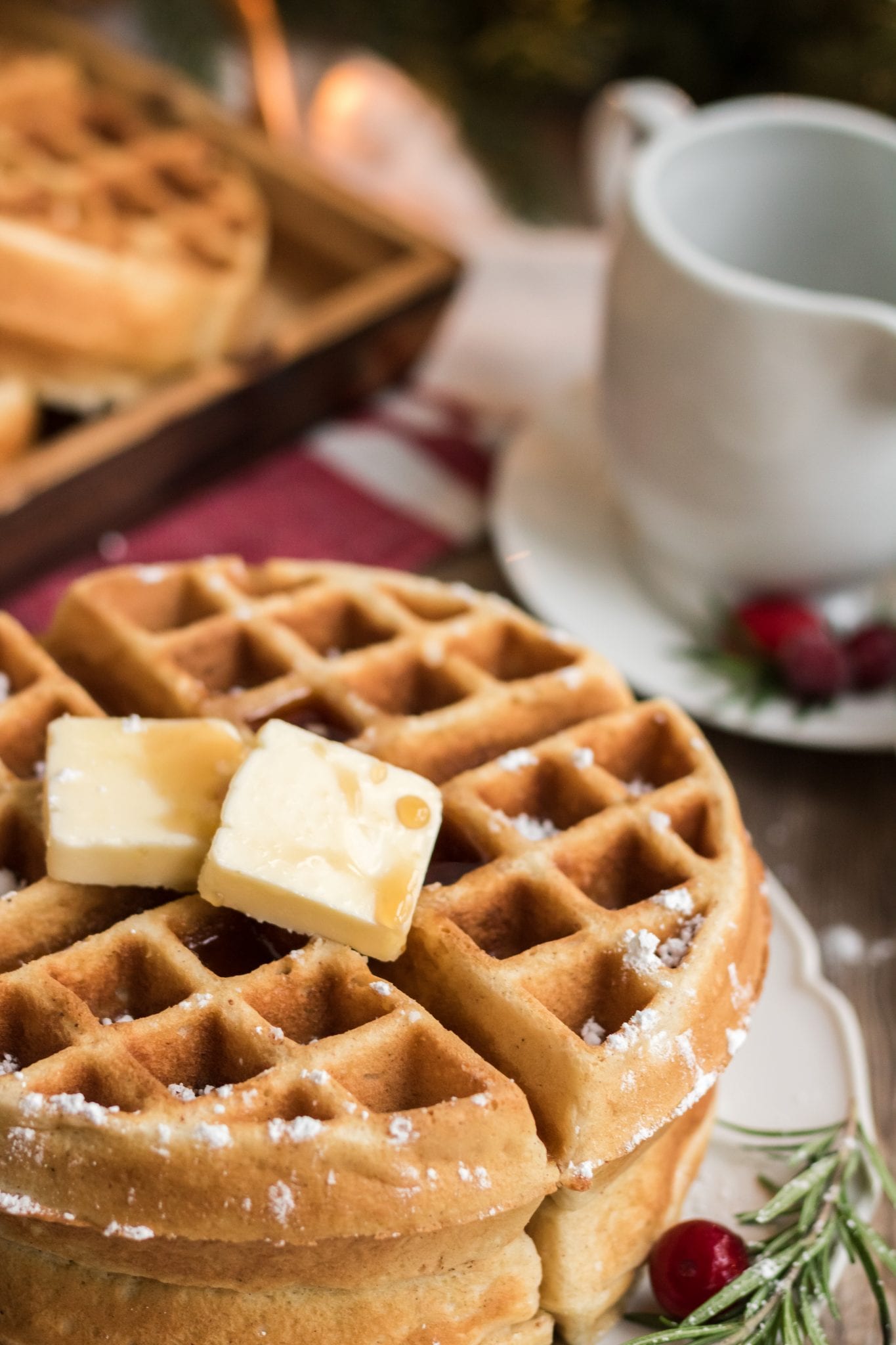 Perfectly Perfect Eggnog Waffles