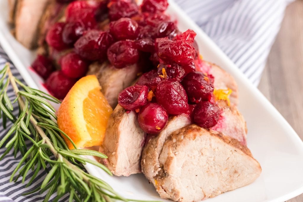 Slow cooker Cranberry Pork Tenderloin is easy to make. The pork tenderloin combined with cranberry and orange offers so much flavor! This will be the star of your holiday dinner table or any time you decide to make it!