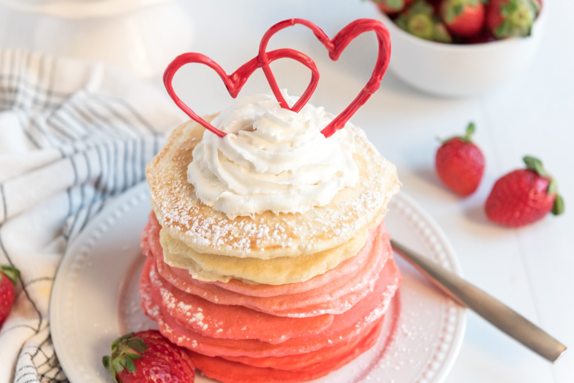 Ombre Valentine’s Pancakes