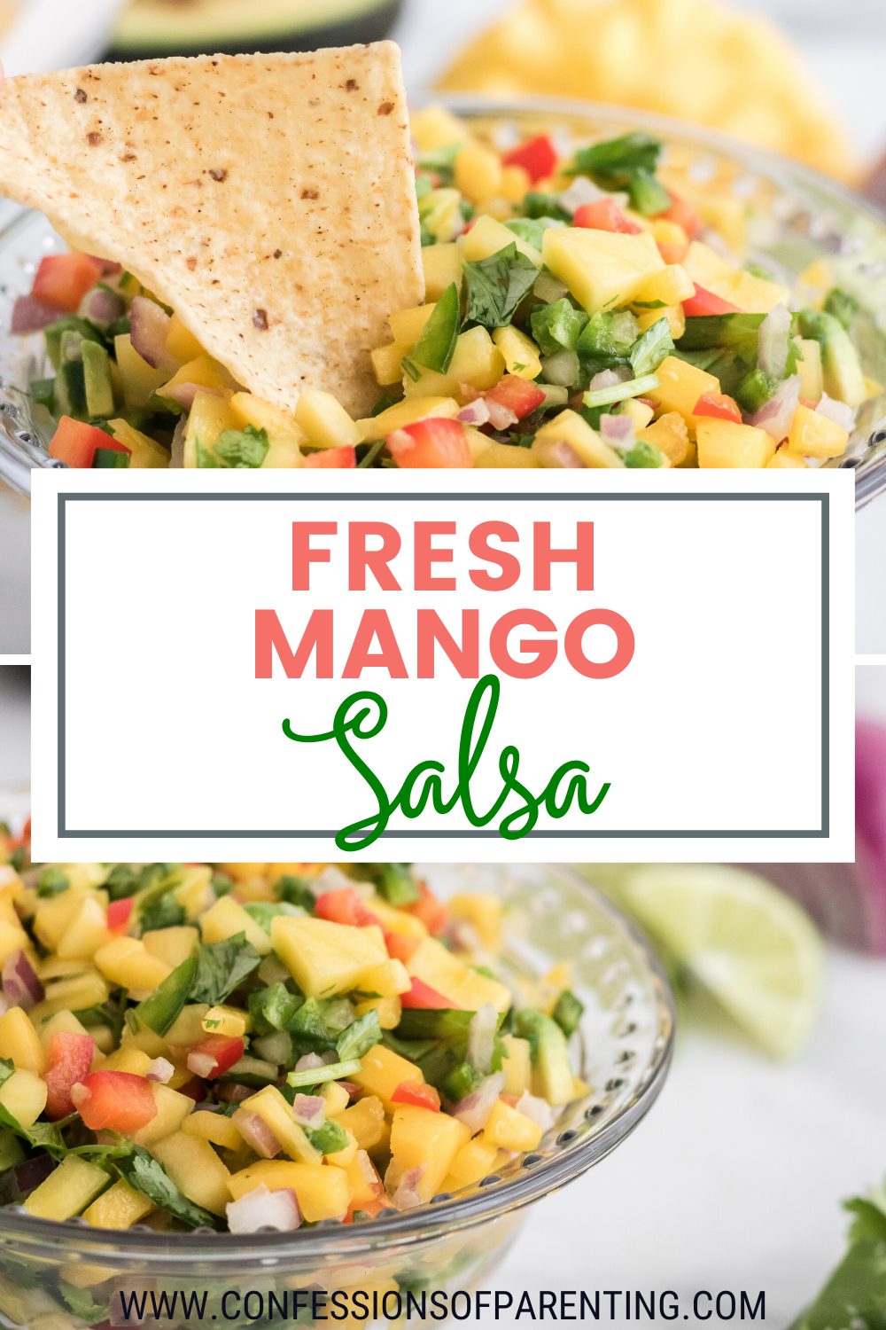 Fresh Mango salsa pin for Pinterest 