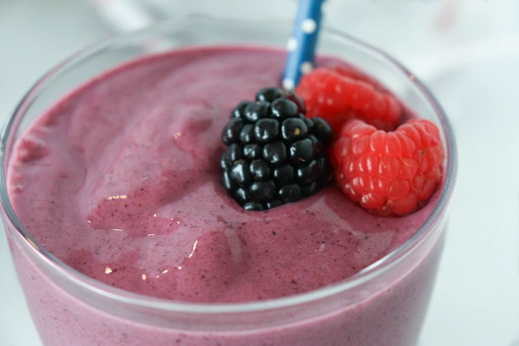 Chill out with this yummy Mixed Berry Smoothie! This smoothie packed with berries is easy to make and so delicious!