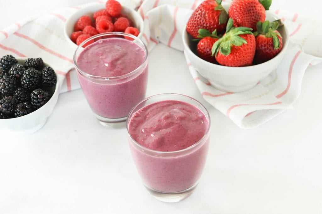 Chill out with this yummy Mixed Berry Smoothie! This smoothie packed with berries is easy to make and so delicious!