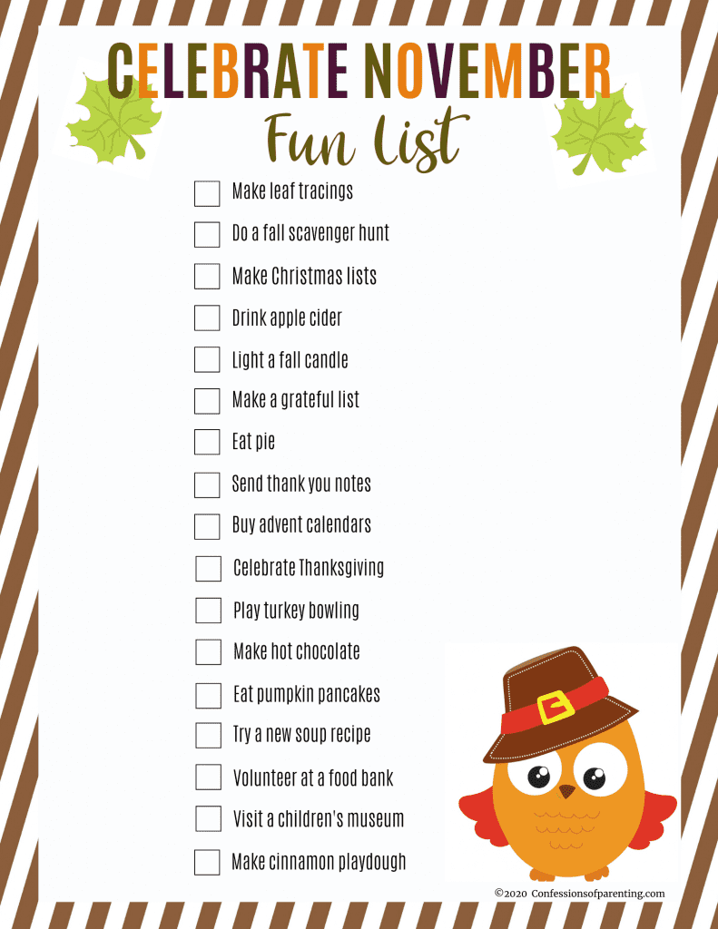 Your family will have so much fun with these simple ways to celebrate November. Check out our November bucket list for families with an included printable!