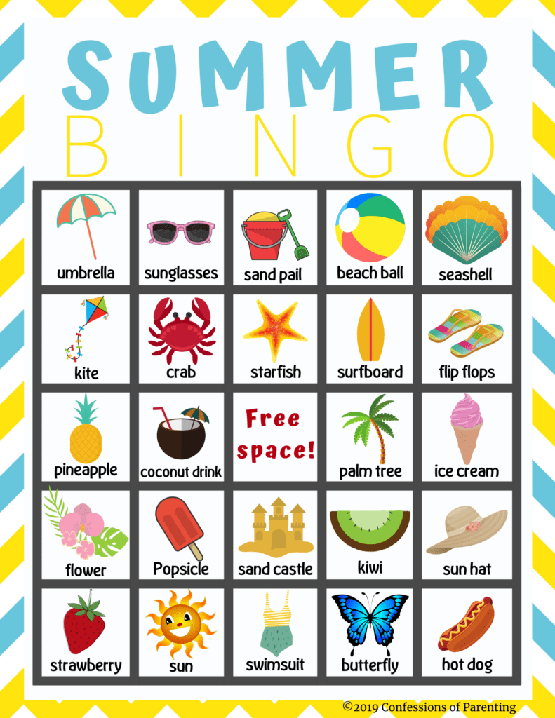 ocean preschool printables bingo