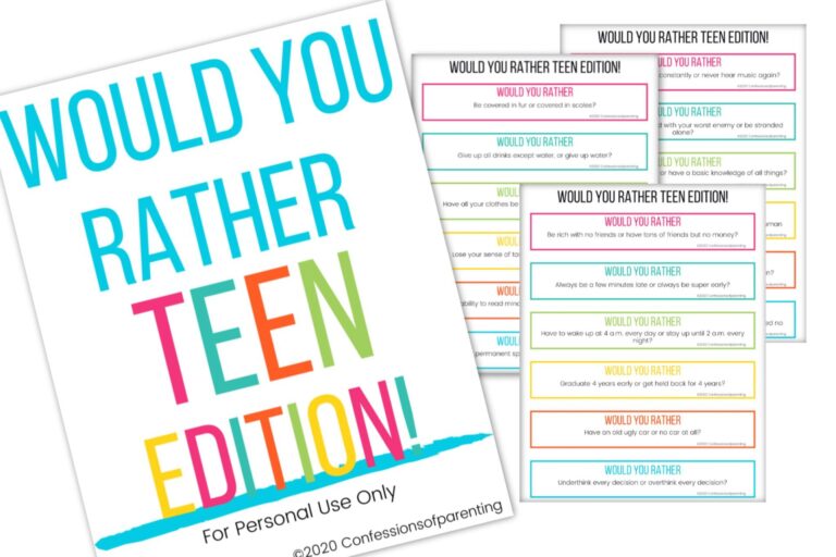 Looking for a fun activity for your teens to enjoy? Share this list of 100 would you rather questions for teens and they’ll have a blast playing with friends!
