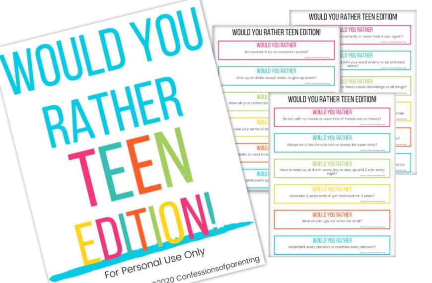 Looking for a fun activity for your teens to enjoy? Share this list of 100 would you rather questions for teens and they’ll have a blast playing with friends!