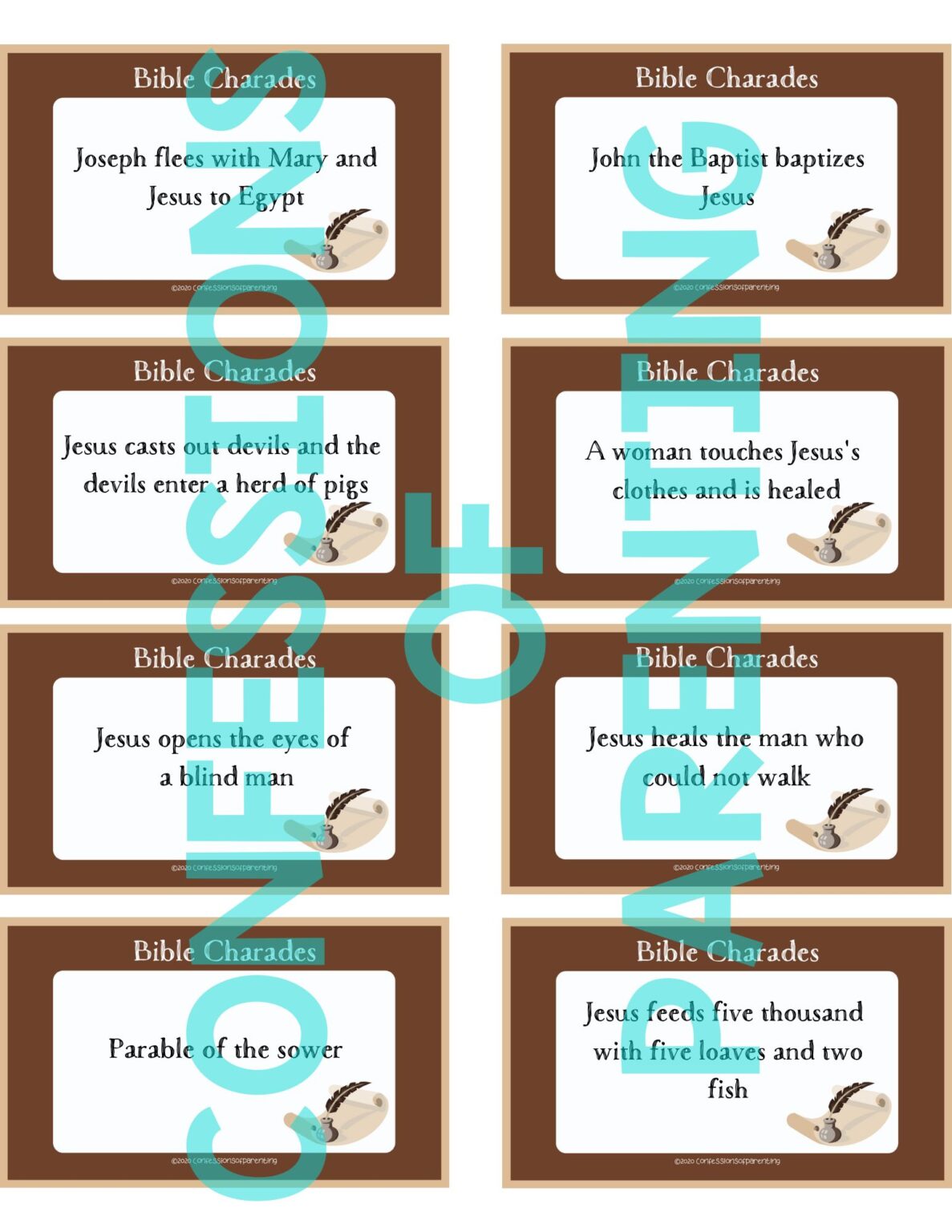 100 Best Bible Charades + Printable Cards