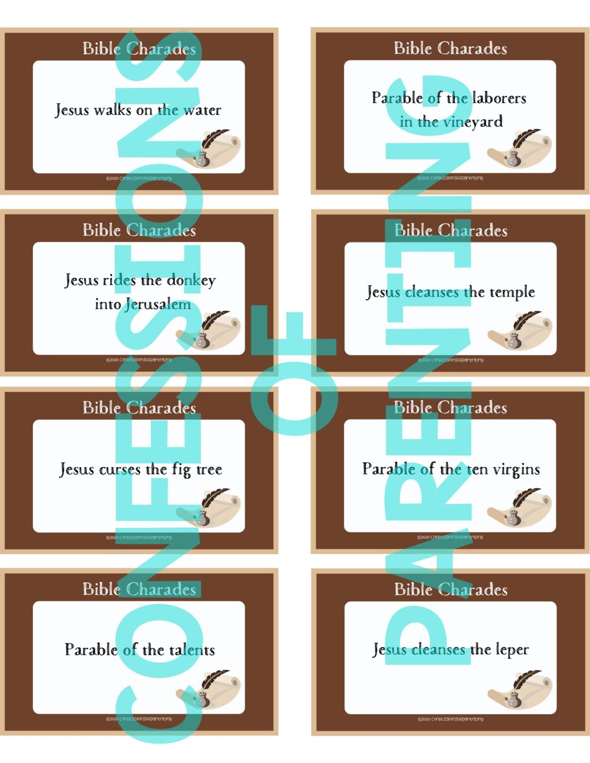 100 Best Bible Charades + Printable Cards