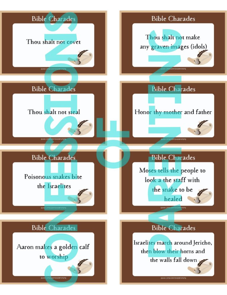 100 Best Bible Charades + Printable Cards