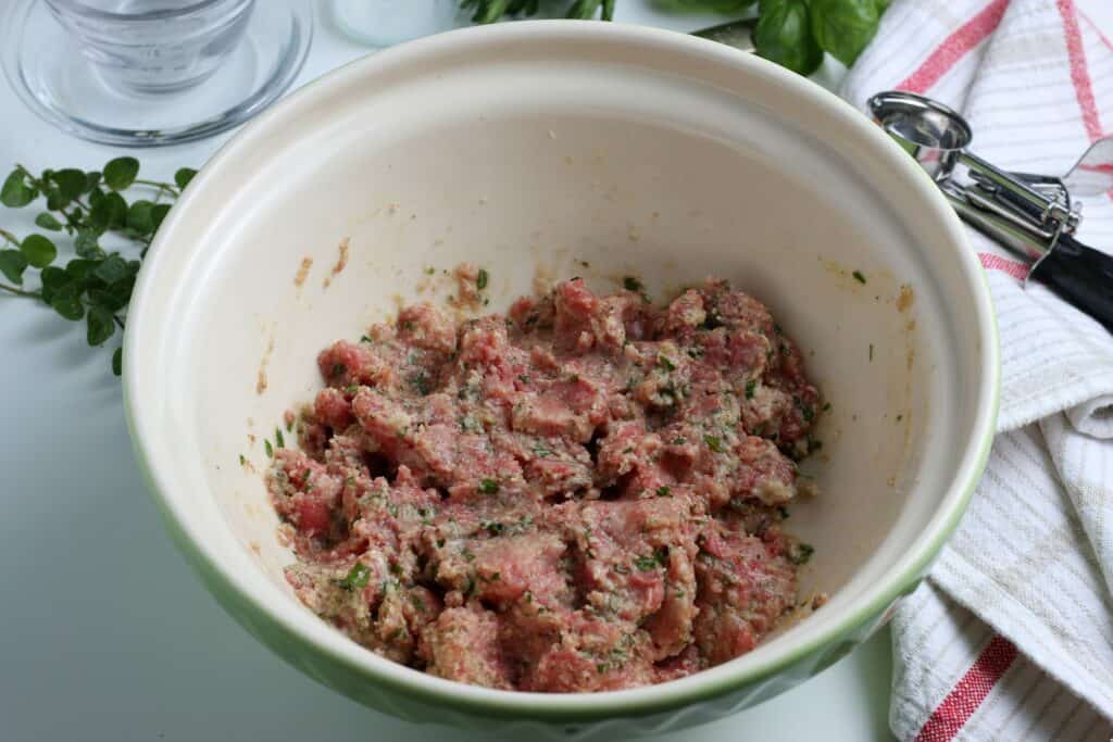 All the ingredients are mixed together well.