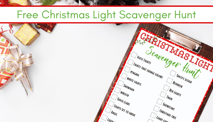 picture of free Christmas Light Scavenger Hunt Printable