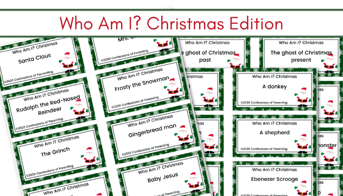 Who Am I Christmas Game Free Download Easy Recipes Printables And Fun Games For Kids