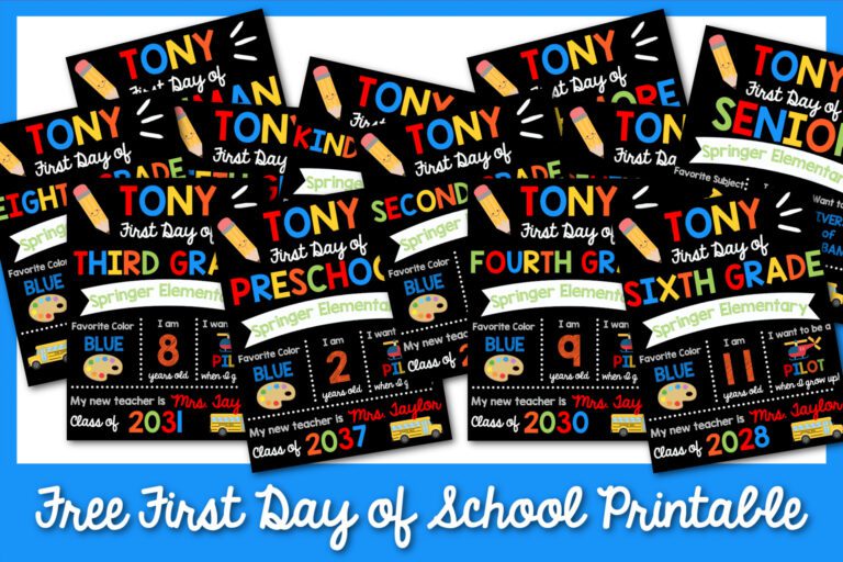 Feature: Free First Day of School Printables