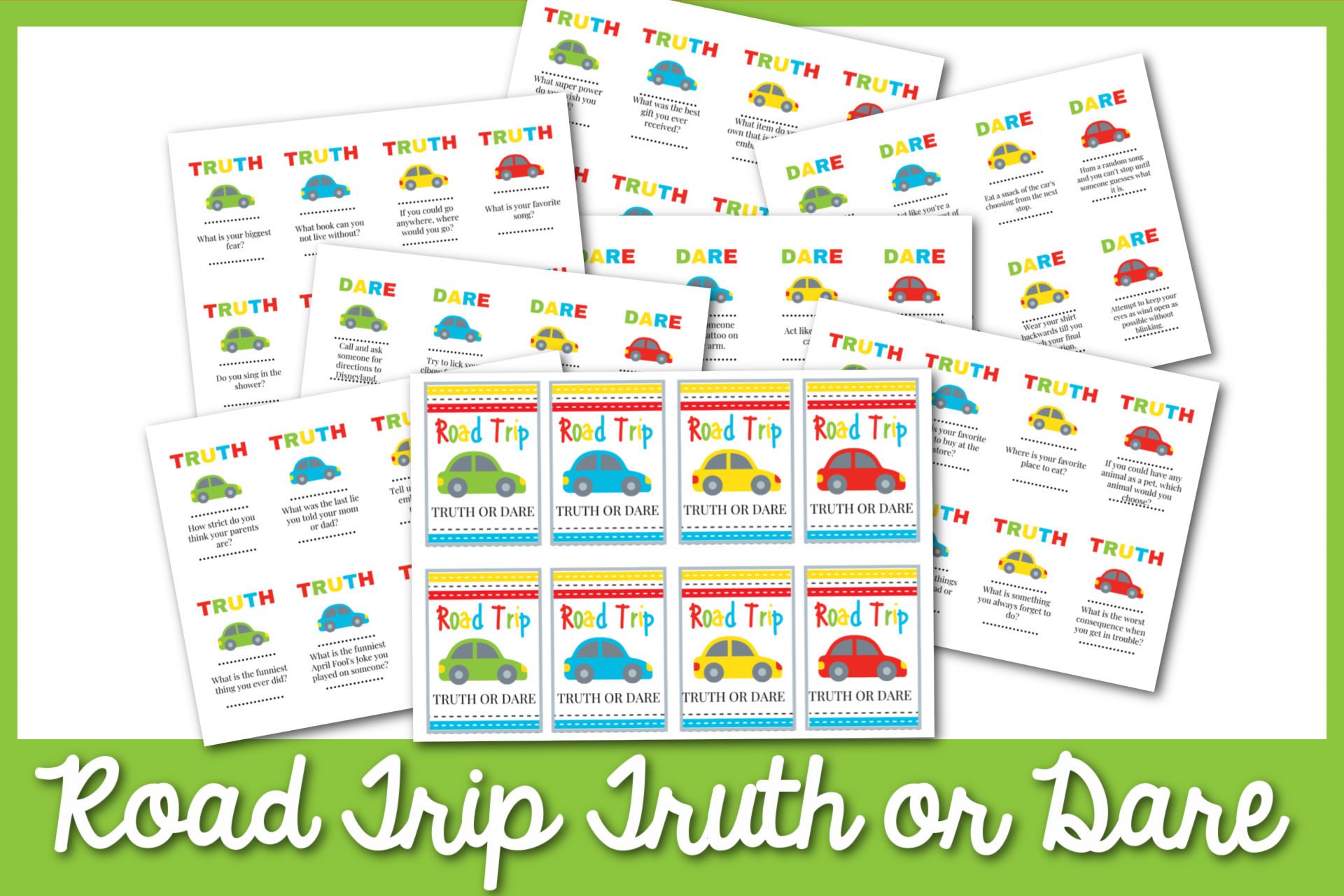 Feature: Image of road trip truth or dare questions cards
