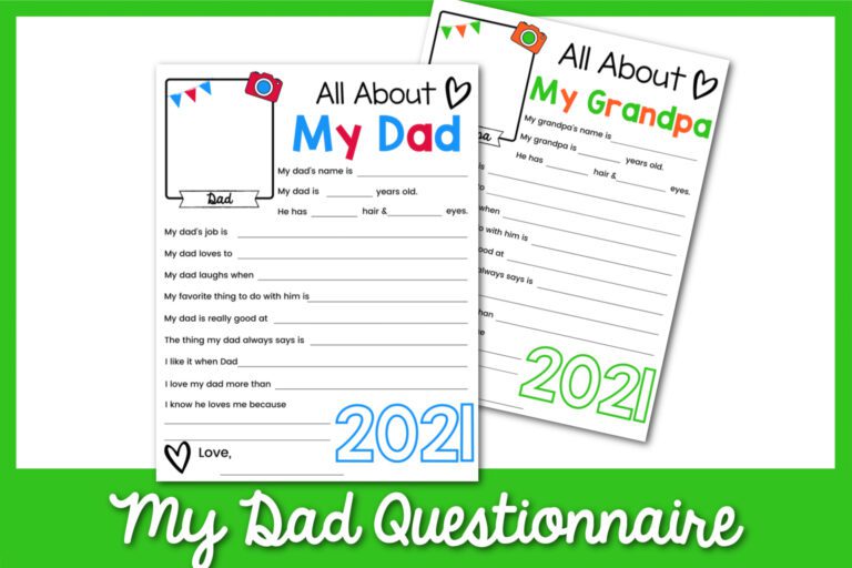 Feature: Father's Day Questionnaire Printable