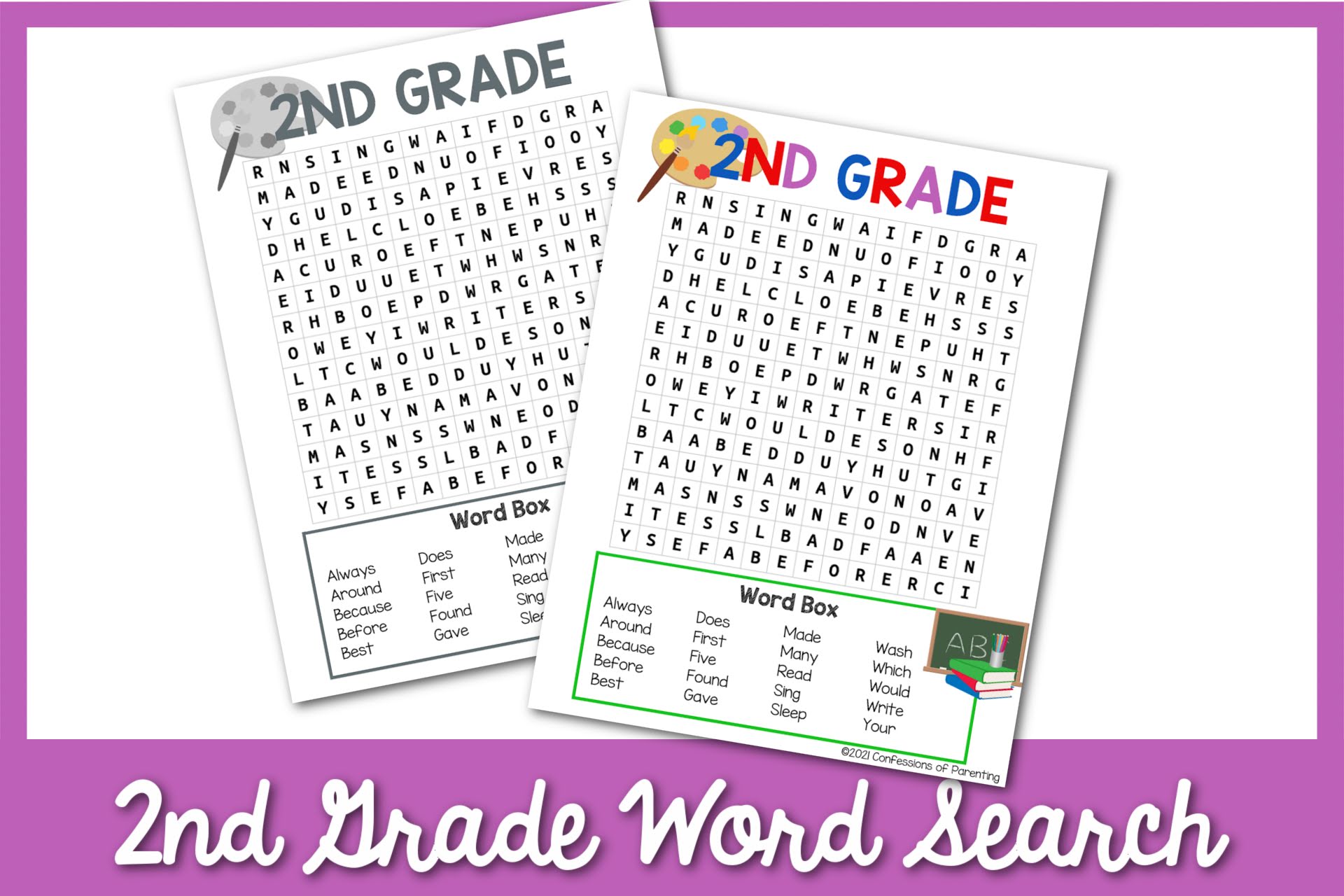 2nd Grade Word Search