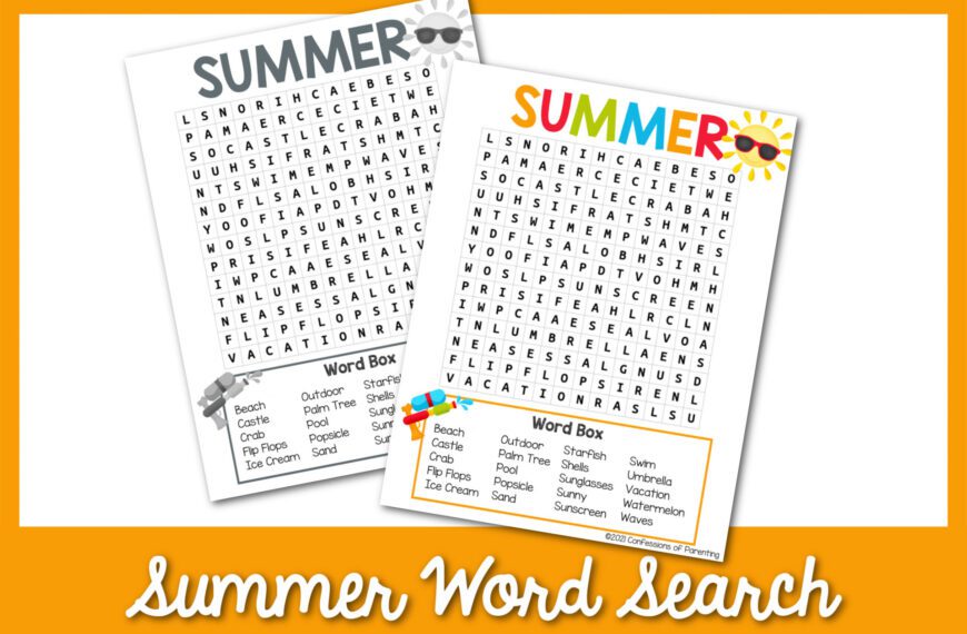 Feature: Summer Word Search Printable
