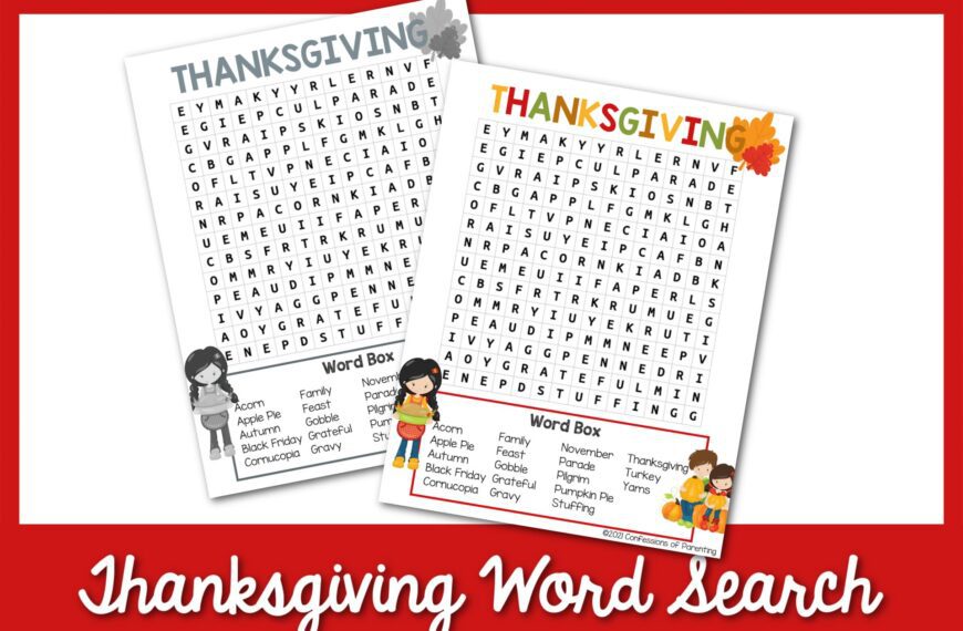 Feature: Thanksgiving word search printable