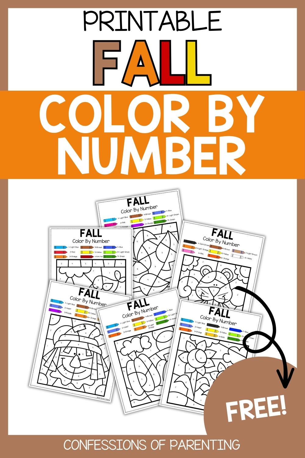 Free Fall Color By Number Printables