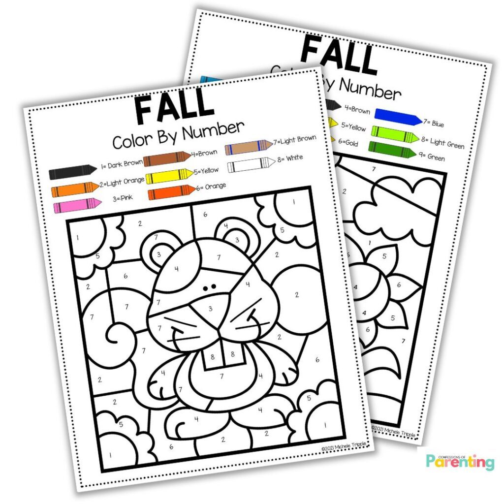 Free Fall Color By Number Printables