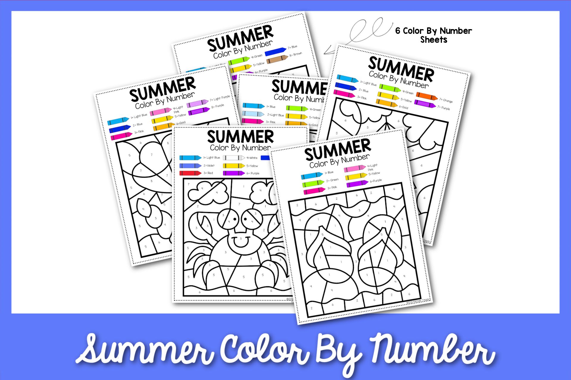 Free Summer Color By Number Printable - Confessions of ...