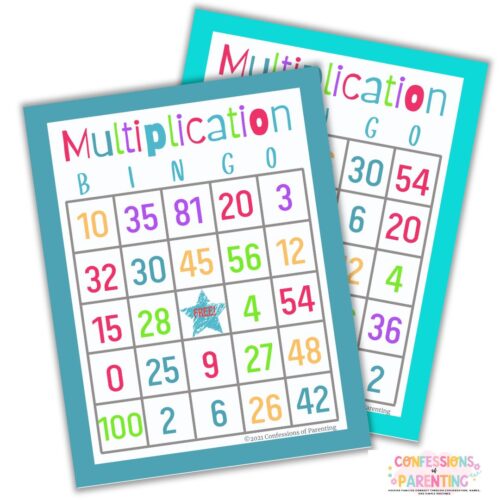 Free Multiplication Bingo Cards for Kids