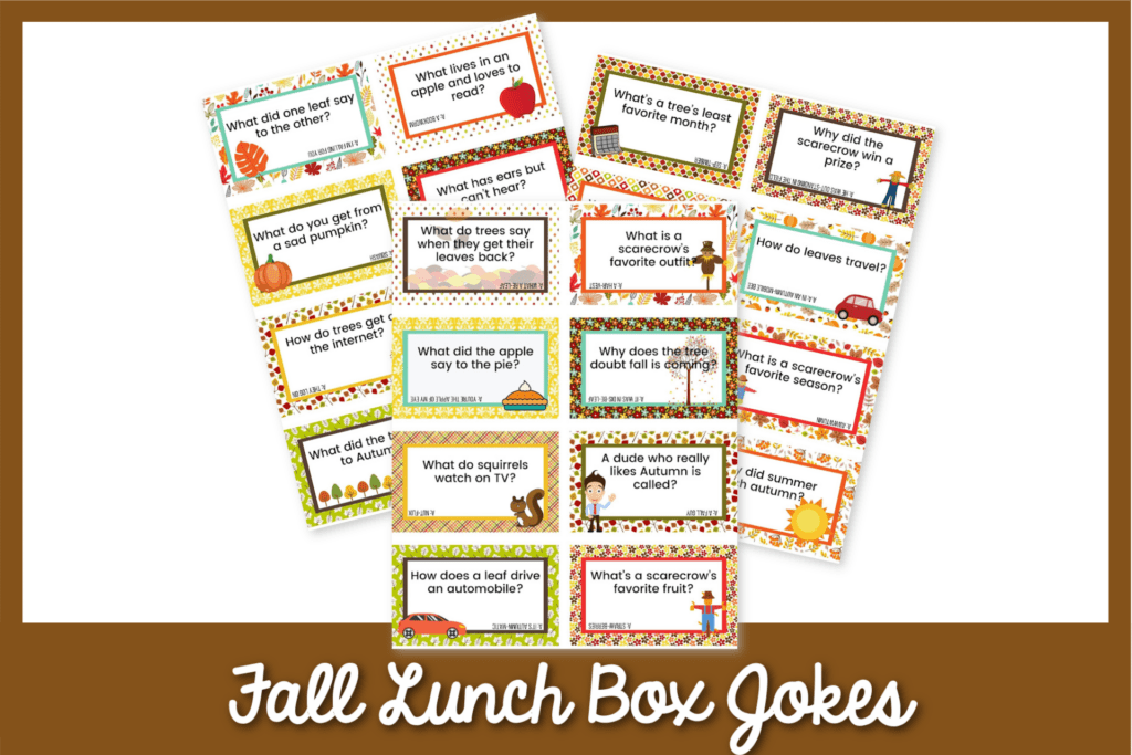 Free Printable Fall Lunch Box Jokes for Kids - Confessions of Parenting ...