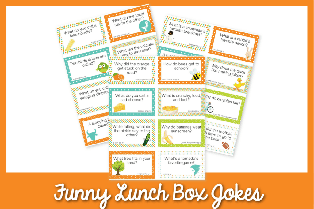 Funny Lunch Box Jokes 24 Printable Cards!