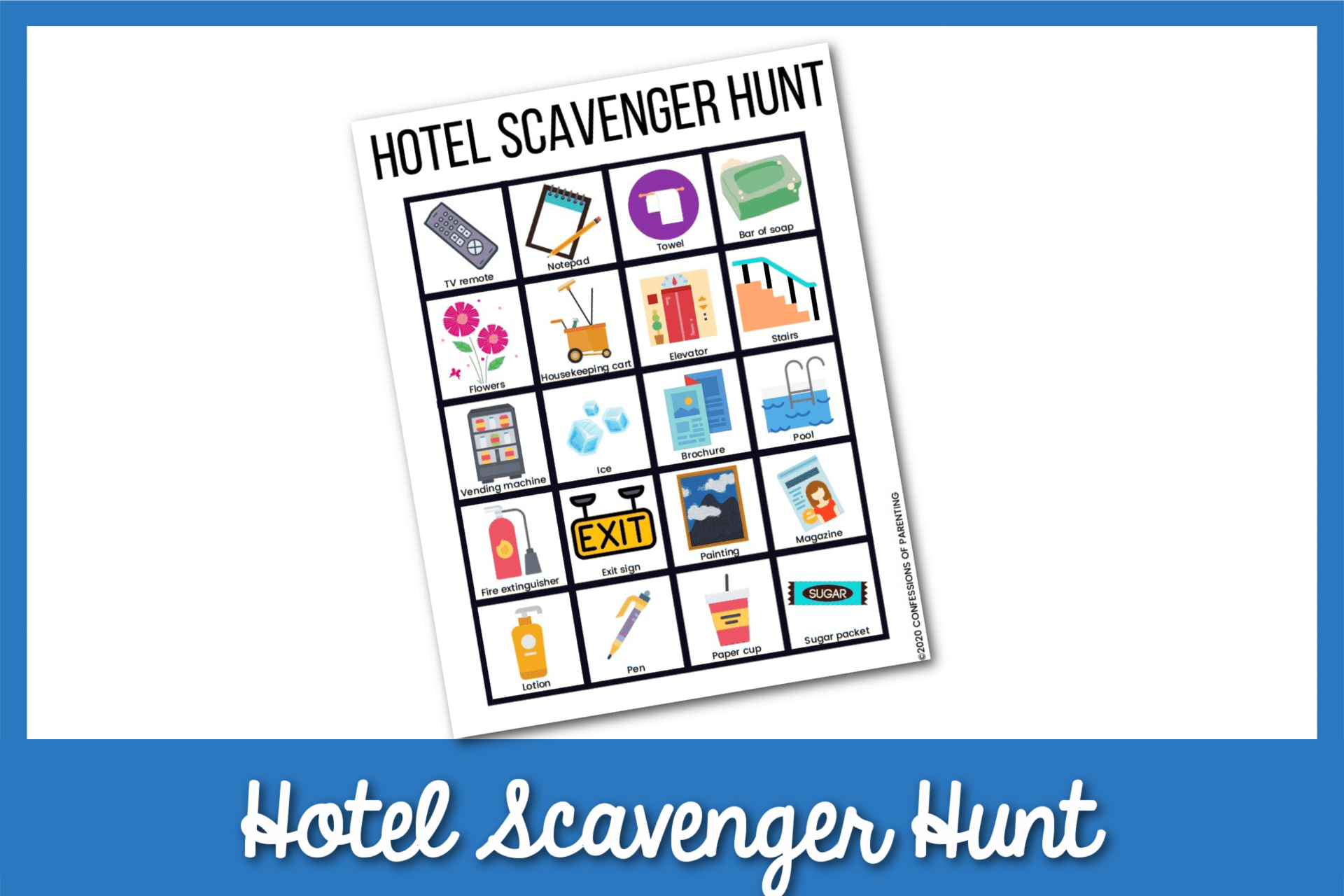 Hotel Scavenger Hunt Printable