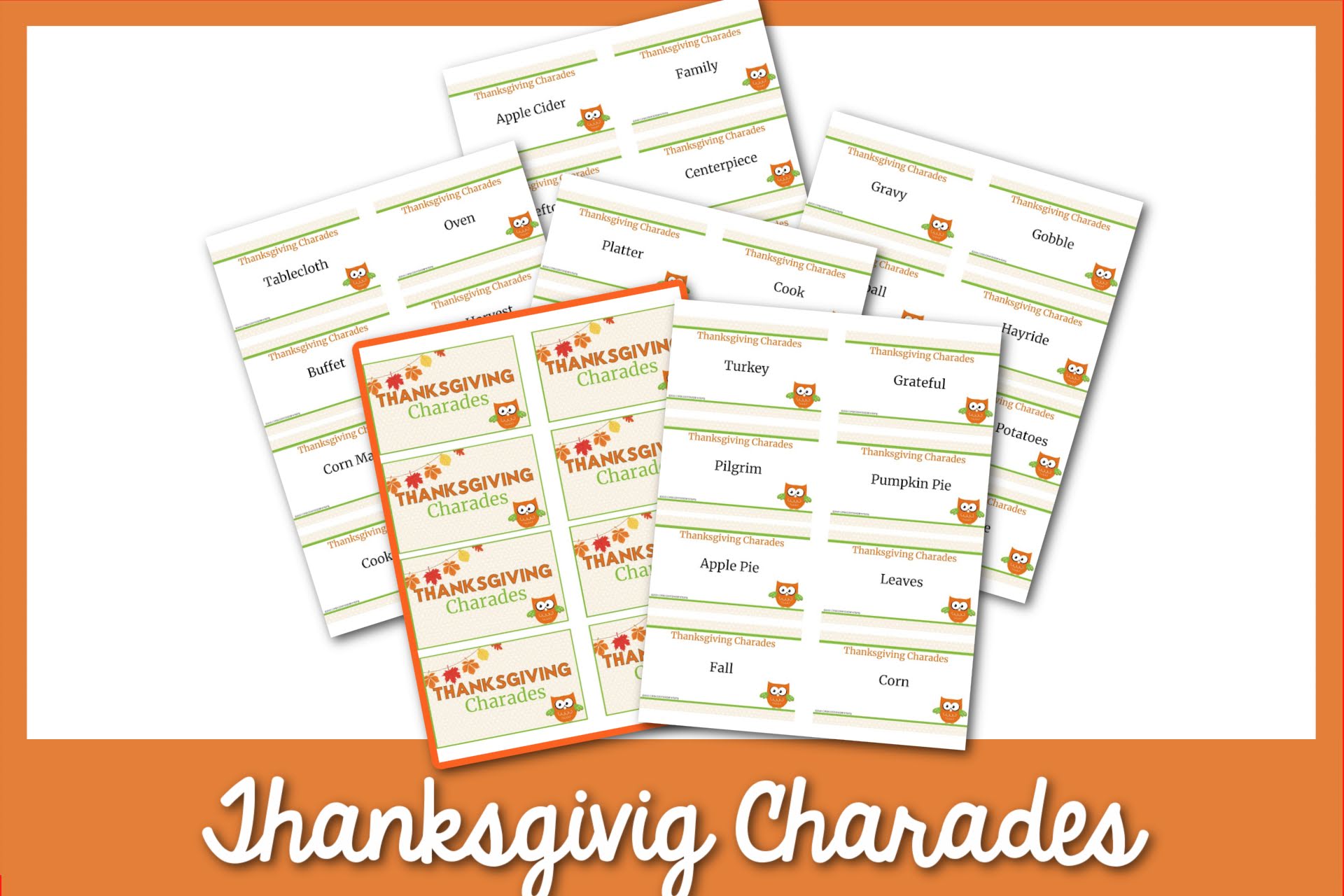 Awesome Thanksgiving Charades Printable [200 Ideas]