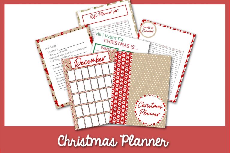 Feature: Christmas Planner printable pages with red border