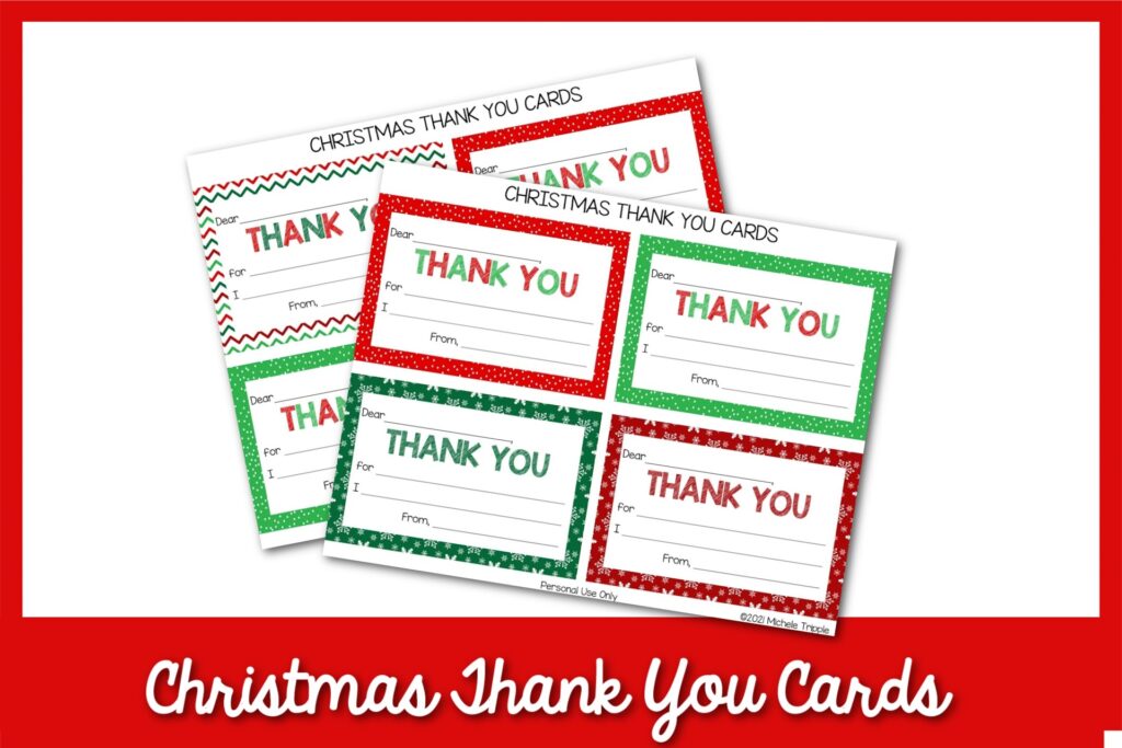 Feature: Christmas Thank You Cards on a red background