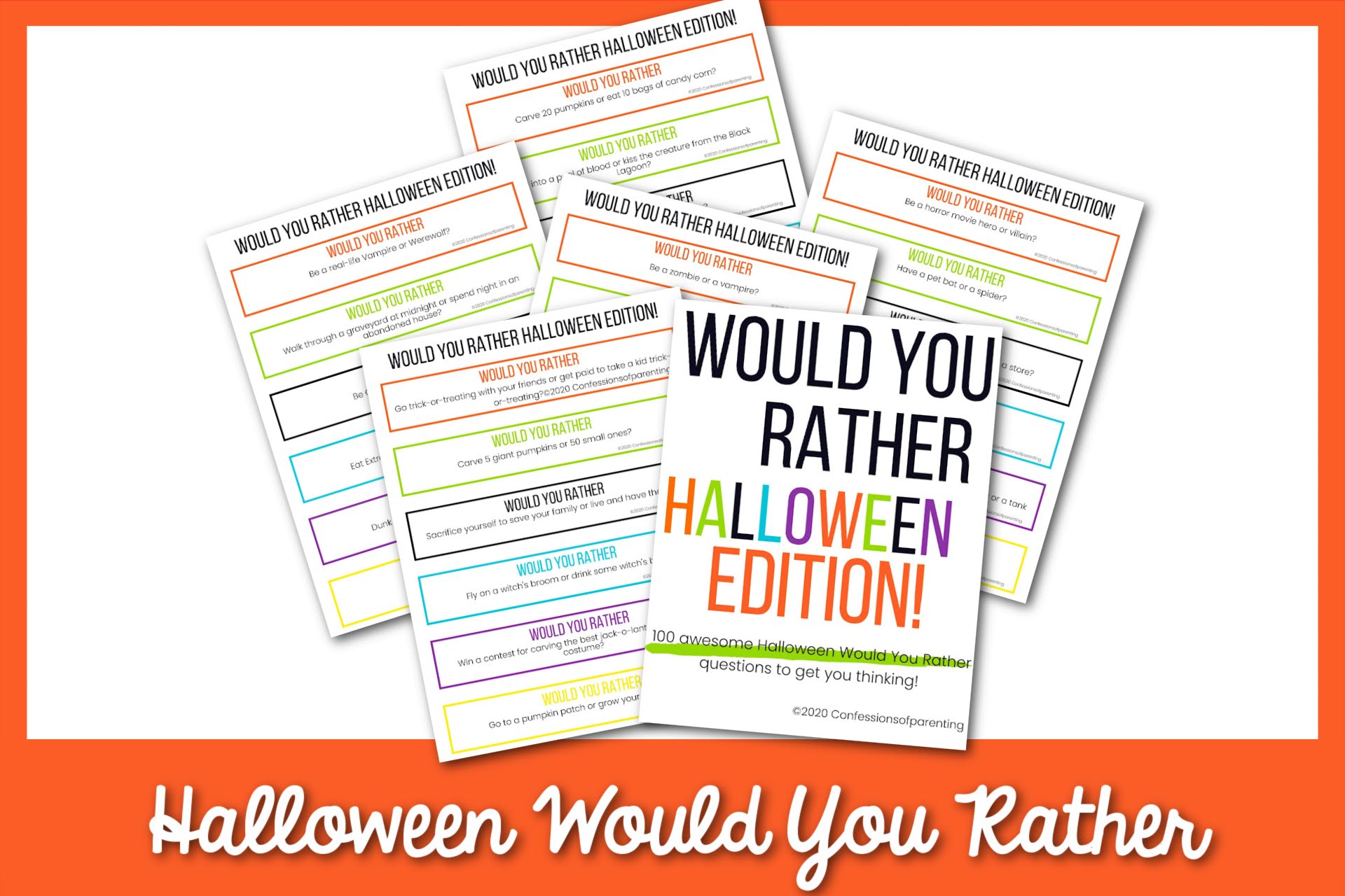 Halloween Would You Rather Questions {Free Printable} - Play Party