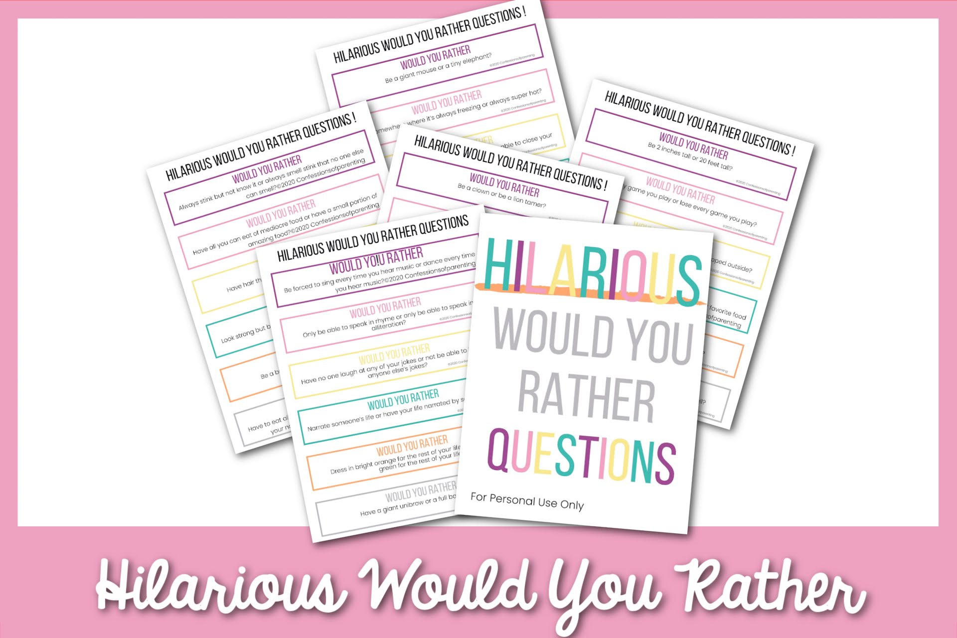 PAGE 1–24 fun would you rather questions – Nothing if Not Intentional