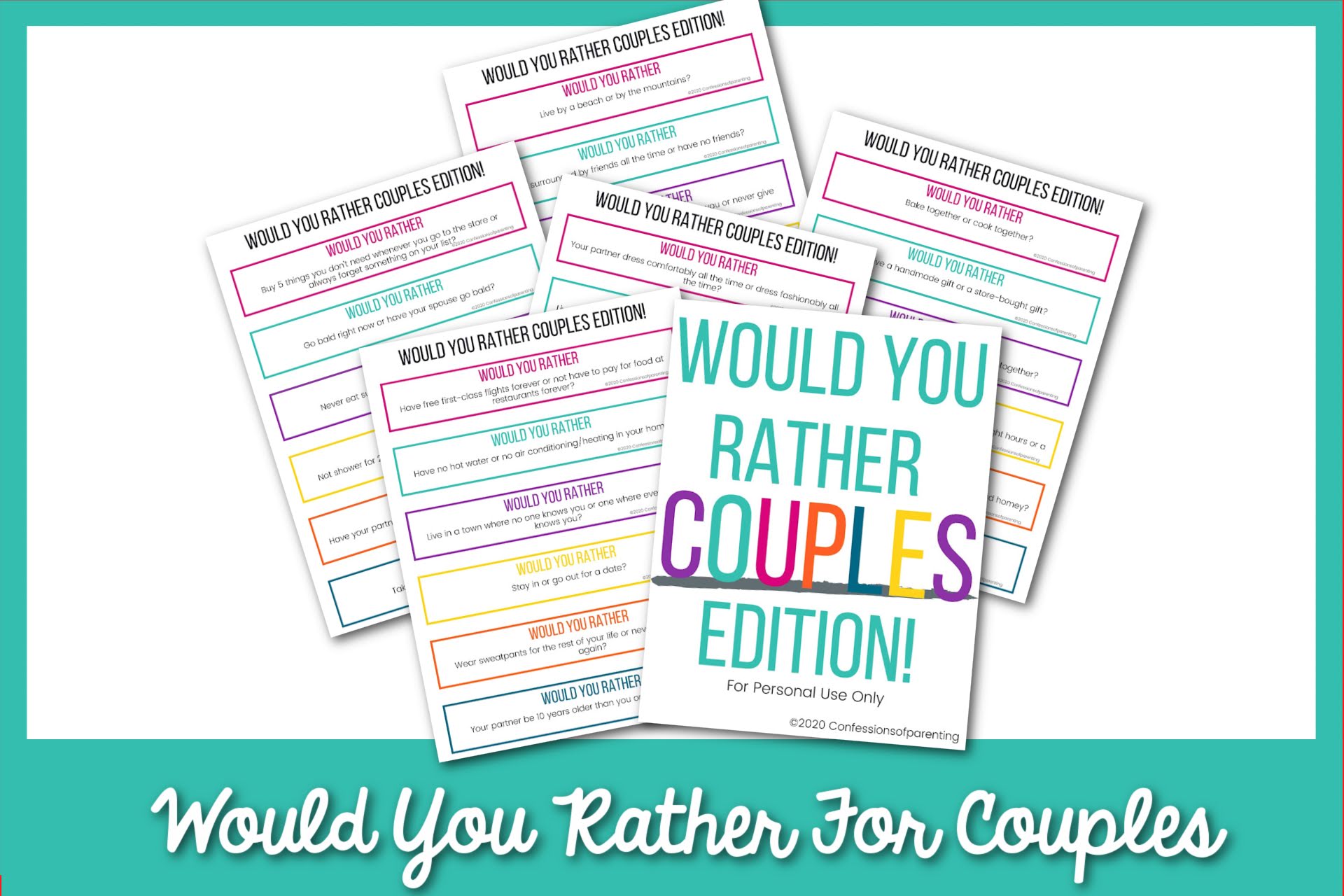 100 Would You Rather Questions for Couples
