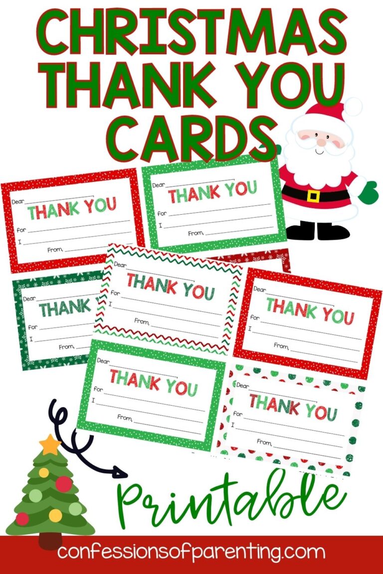 Printable Christmas Thank You Cards