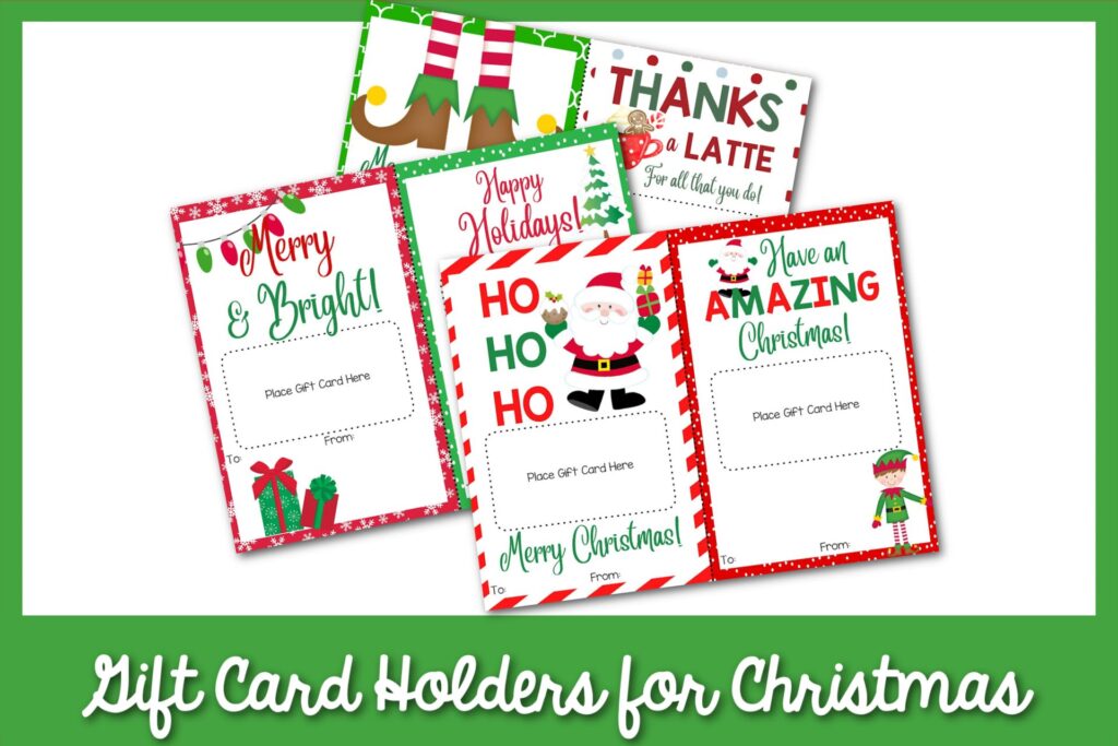 feature: Christmas gift card holders with green border