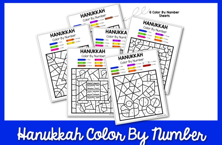 Feature: Hanukkah color by number worksheets with blue border