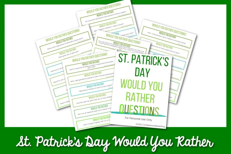 feature image: st. patricks day would you rather on a green border