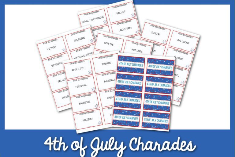 Feature: 4th of July charades cards printables