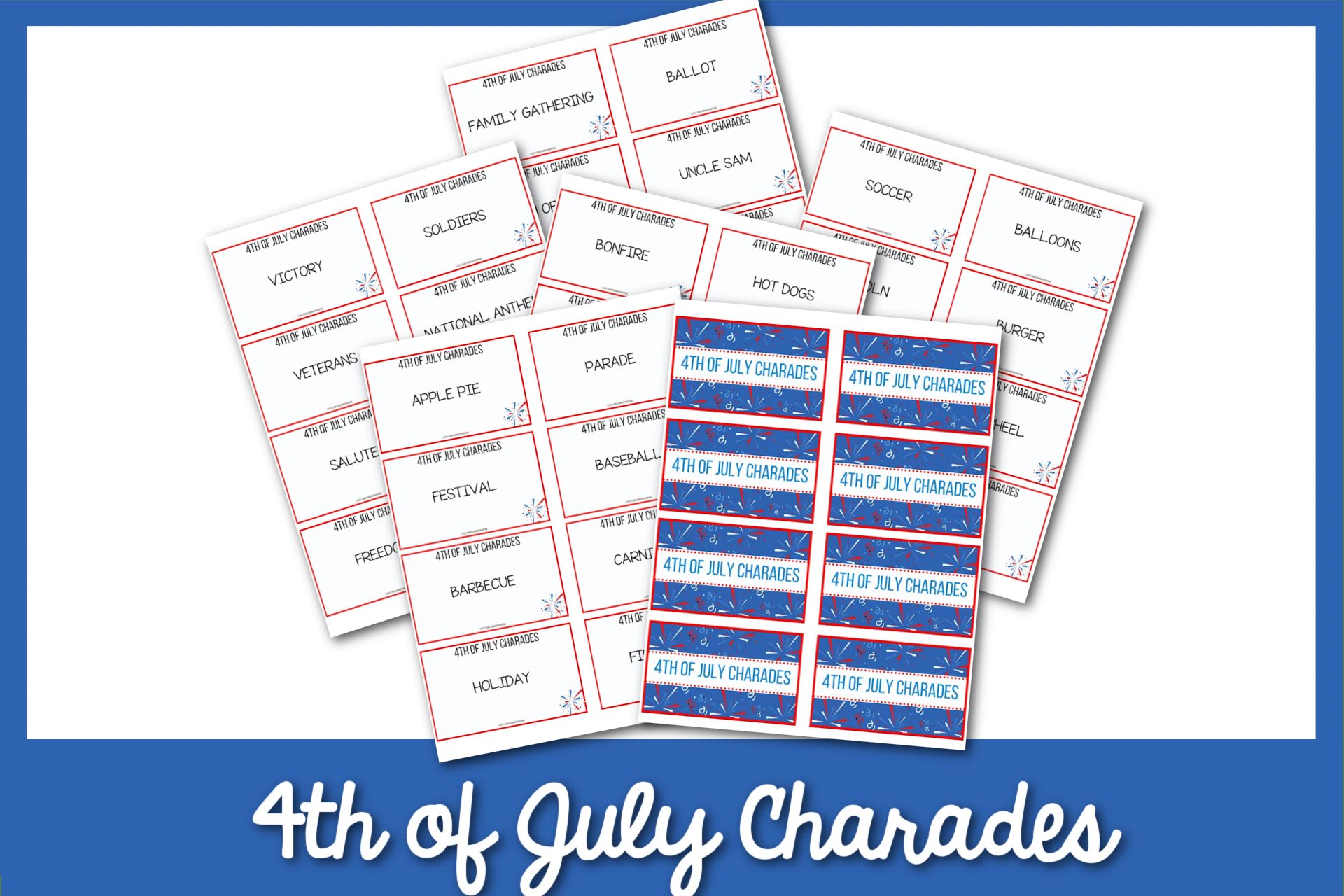 Feature: 4th of July charades cards printables