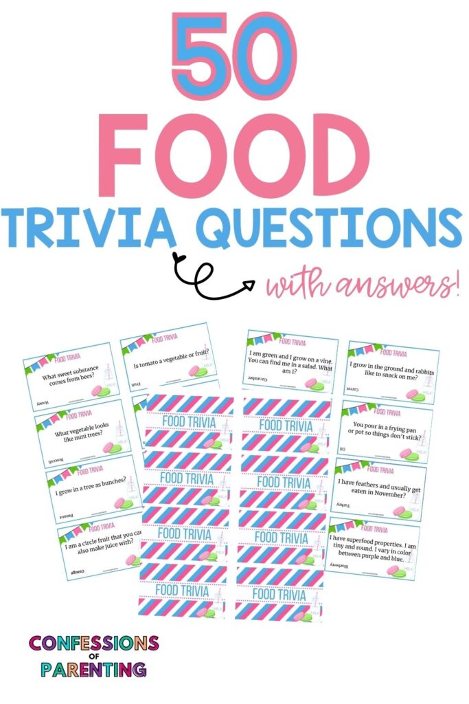 pin image: food trivia questions