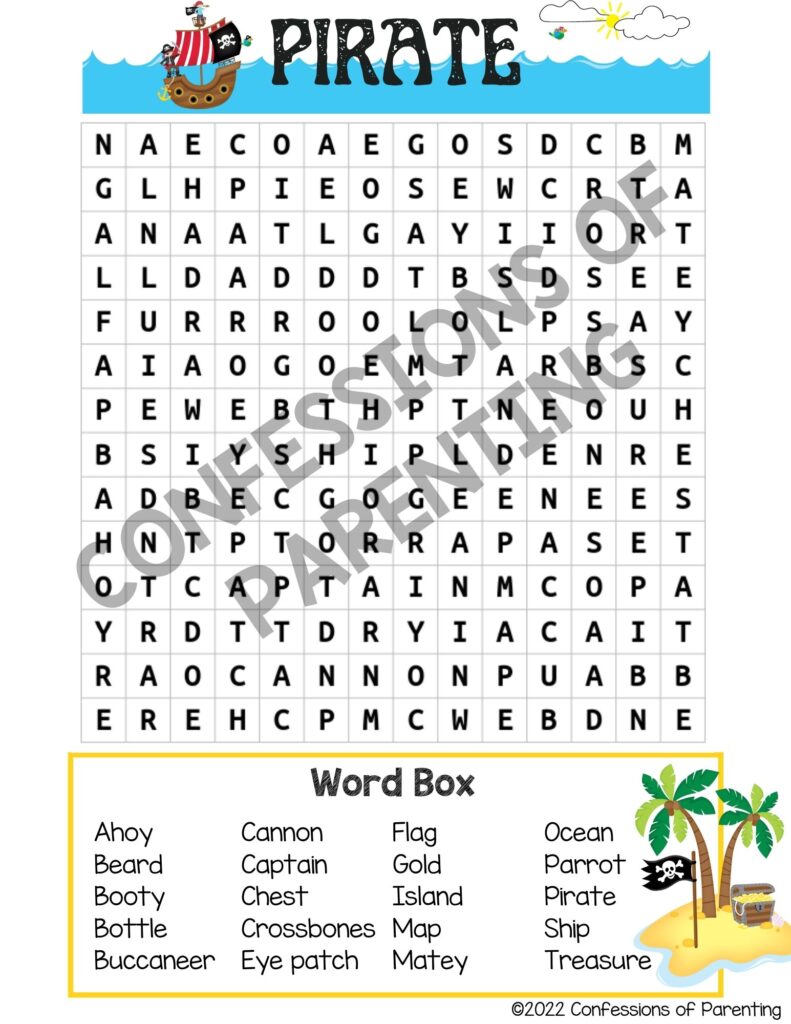 sample image of pirate word search with a watermark