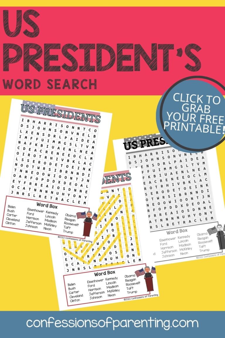 Us President Word Search Answer Key