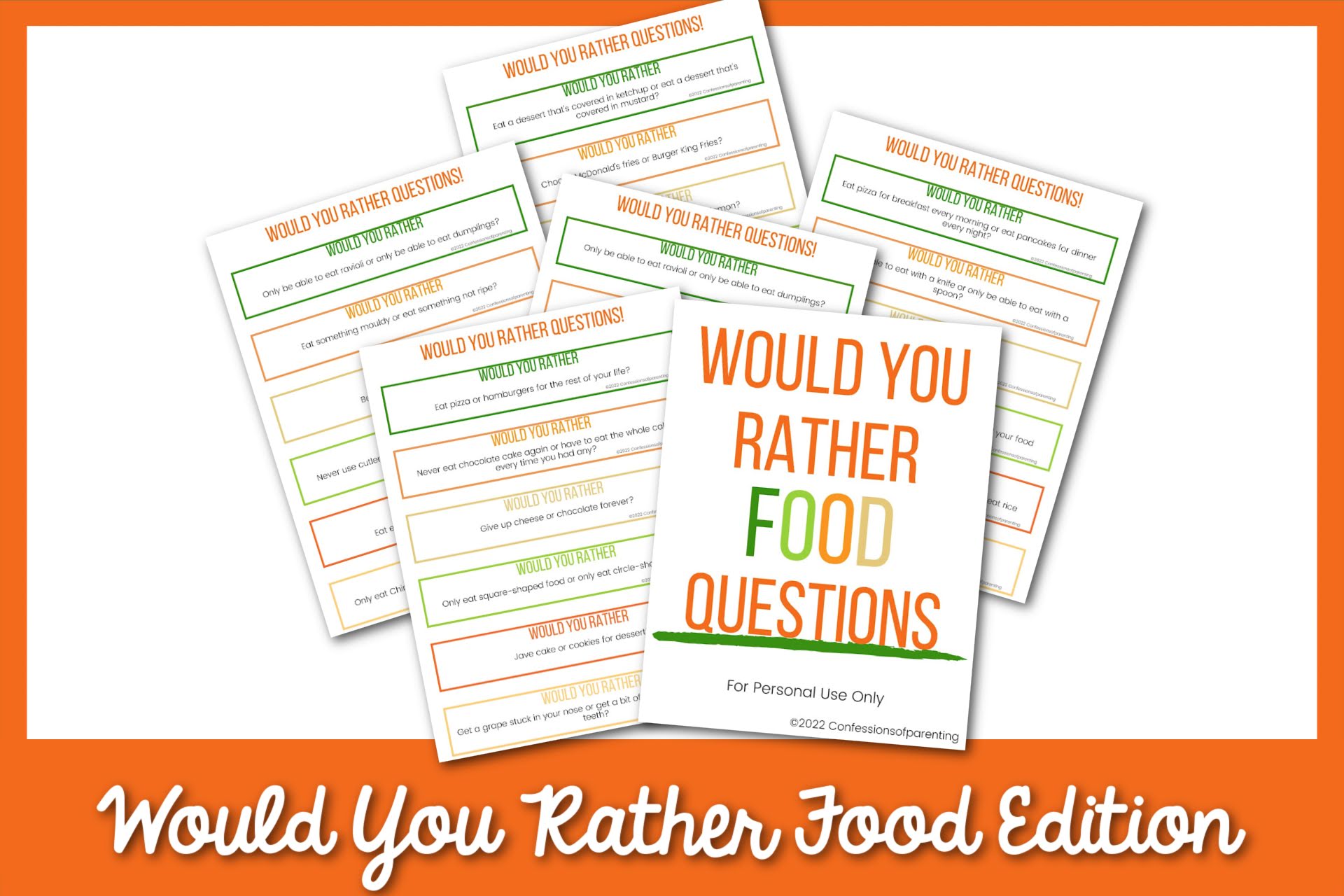 UKS2 The Big End of Year 'Would You Rather?' Quiz Pack