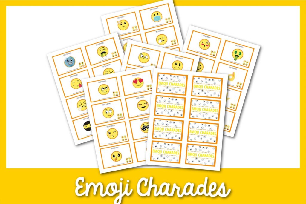 emoji charades with yellow border