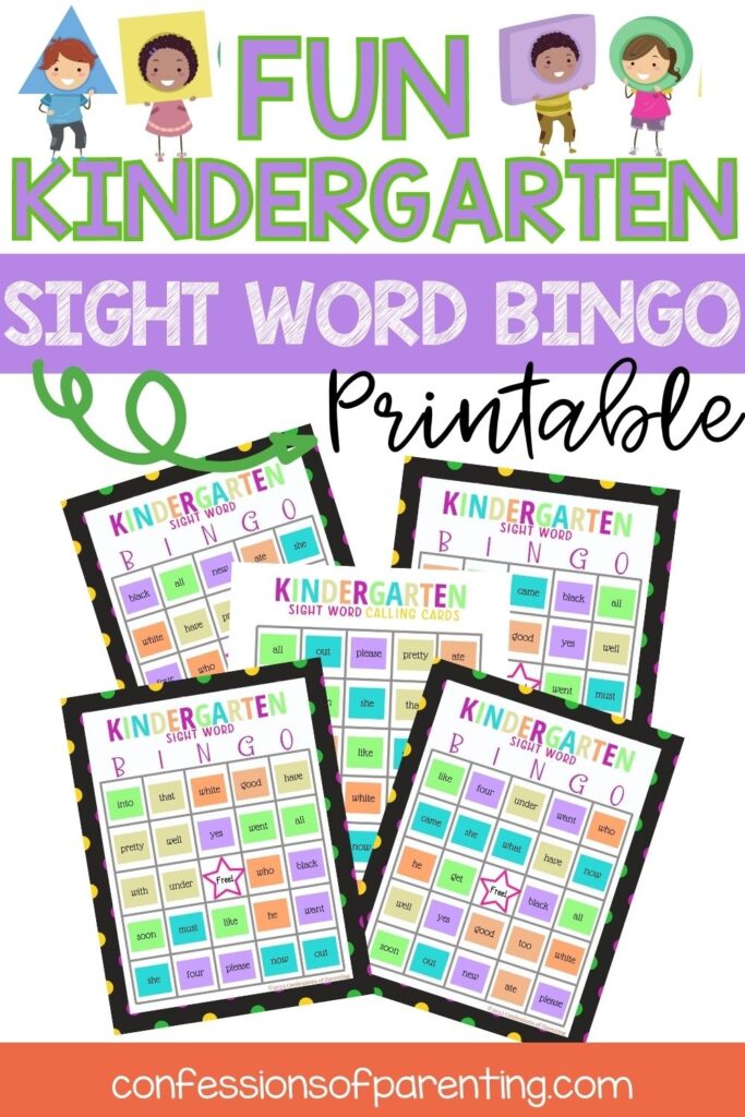 Kindergarten sight word bingo